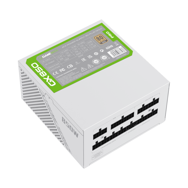 Блок живлення GameMax GX-850 PRO WT (ATX3.0 PCIe5.0) 135мм/850Вт Білий - зображення 4