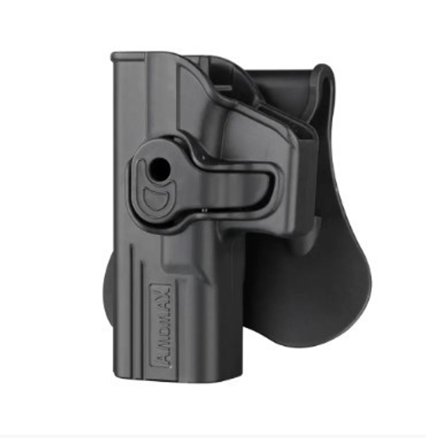 Кобура пластикова Amomax для пістолета Glock 19 Під ліву руку чорна - зображення 1