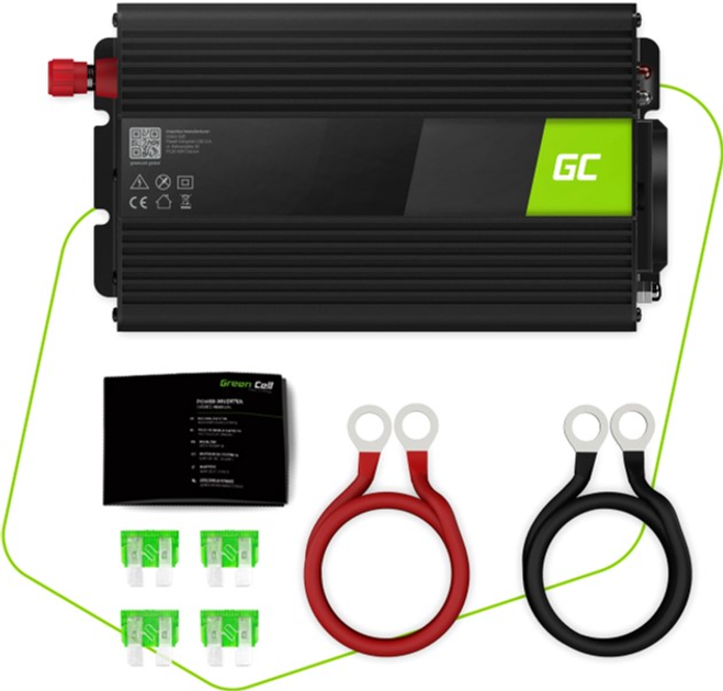 Przetwornica Greencell 24V/230V 1000W/2000W Czysty sinus (INV16) - obraz 2