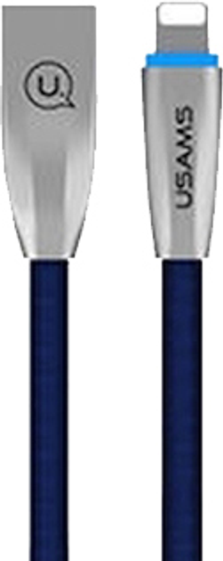 Кабель плетений Usams US-SJ182 USB - Lighting 1.2 м Блакитний (6958444953670) - зображення 1
