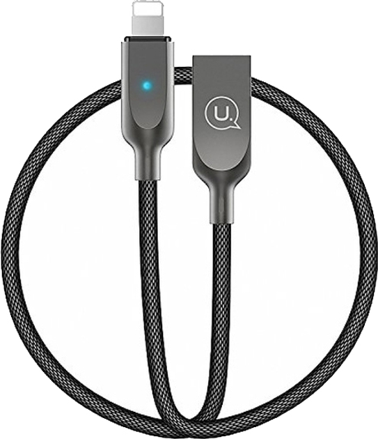 Kabel power-off U-Sun Usams US-SJ170 USB - Lighting 1.9 m czarny (6958444951409) - obraz 1