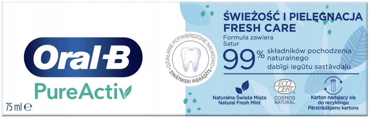 Pasta do zębów Oral-B Pure Activ Fresh Care 75 ml (8006540113462) - obraz 3