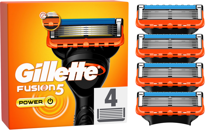 Wymienne wkłady (ostrza) do golenia dla mężczyzn Gillette Fusion5 Power 4 szt (7702018867219) - obraz 1