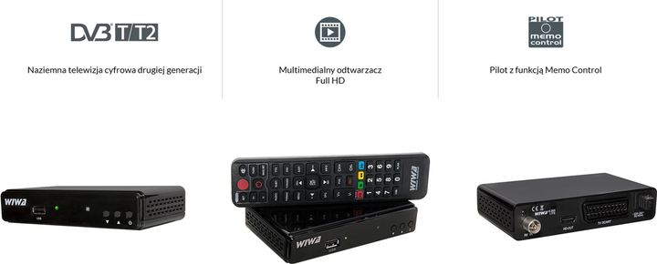 Tuner cyfrowy dekoder telewizji naziemnej WIWA DVB-T/T2 H.265 LITE 2790Z (5907678819505) - obraz 8