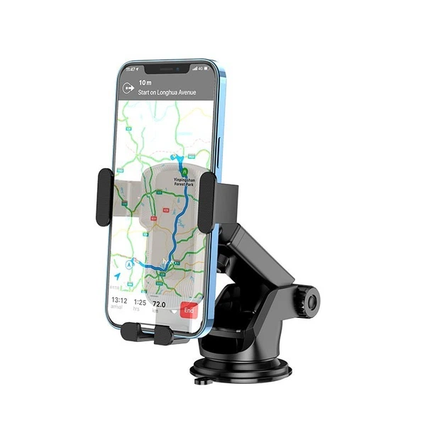 Держатель для мобильного Hoco CA104 Vertical and horizontal telescopic gravity vehicle holder 4.5-7" черный - изображение 10