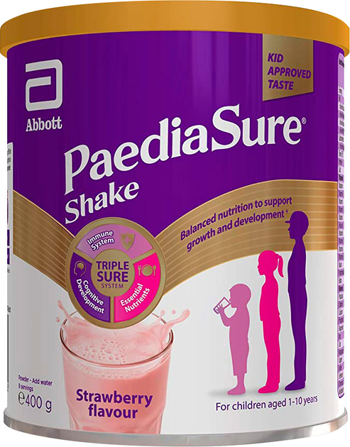Суха молочна суміш PaediaSure Shake полуниця 400 г (8886451056030) - зображення 1