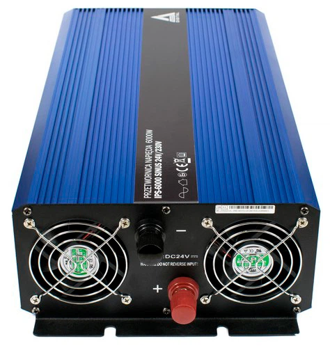 Przetwornica samochodowa AZO Digital SINUS IPS-6000S 6000W ze zmodyfikowaną falą sinusoidalną 24-230V DC-AC (5903332566273) - obraz 4