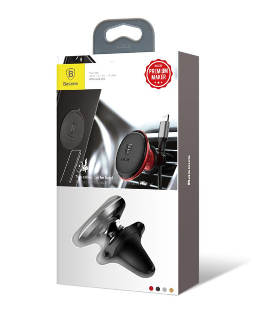 Автоутримувач Baseus Magnetic Air Vent Car (SUGX020001) чорний - зображення 6