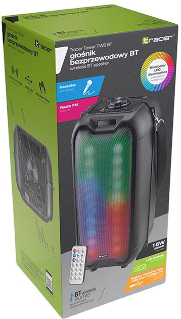 Głośnik przenośny Tracer Tower LED TWS Bluetooth black (TRAGLO46925) - obraz 5