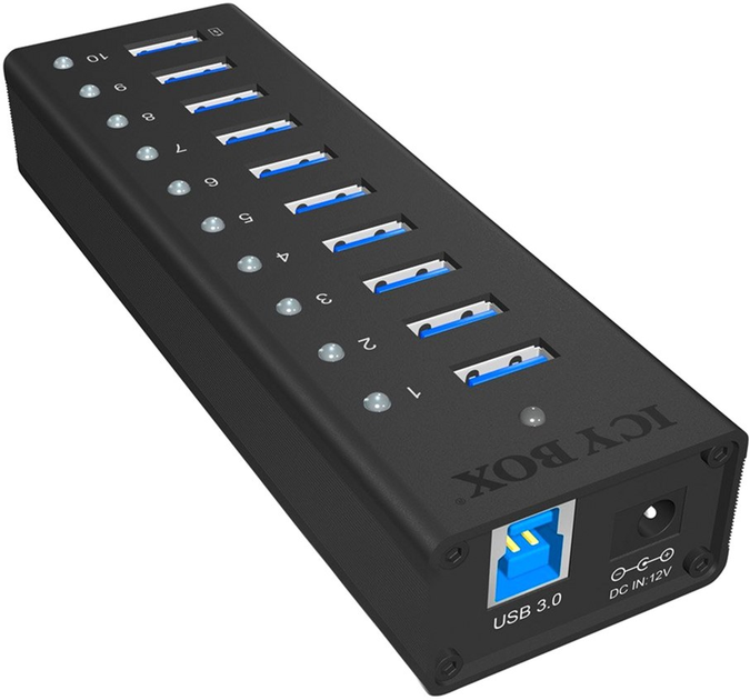 Hub USB Icy Box 10-port, USB 3.0 (IB-AC6110) - obraz 1