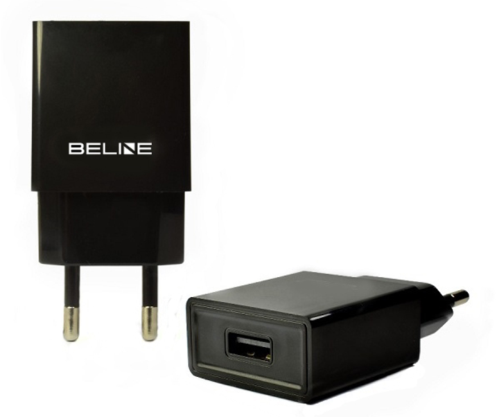 Мережевий зарядний пристрій Beline 1 x USB 1 A Black (5900168331259) - зображення 1
