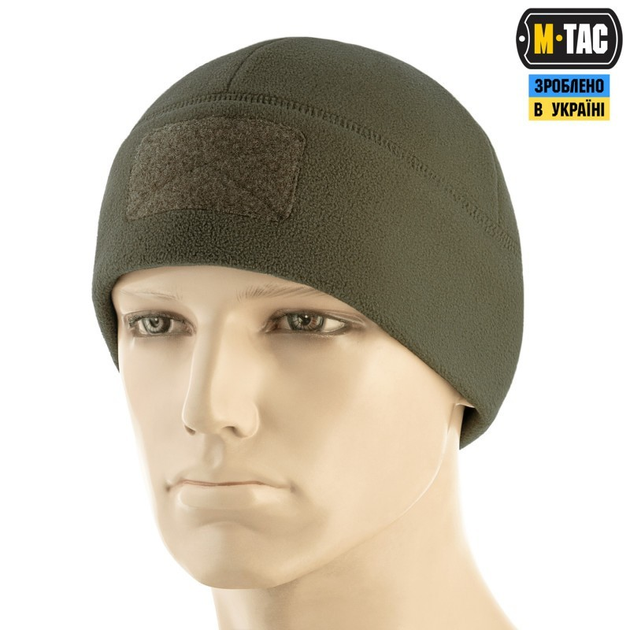 M-Tac шапка Watch Cap Elite фліс (320г/м2) з липучкою під патч Dark Olive Розмір М - зображення 1
