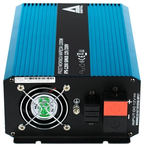Автомобільний інвертор AZO Digital IPS-1200S SINUS 1200W чиста синусоїда 12-230V DC-AC (AZO00D1104) - зображення 4