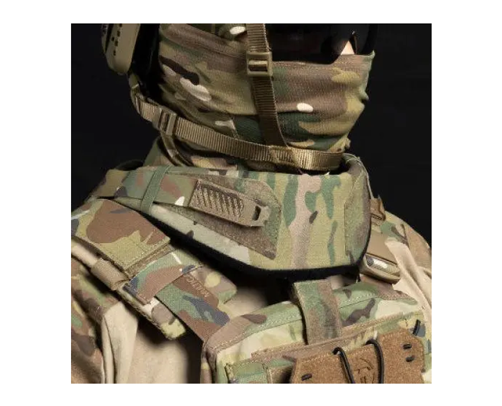 Тактический горжет TopTacPro защита для шеи, с баллистическими пакетами Strike Face 1 класса защиты мультикам - изображение 1