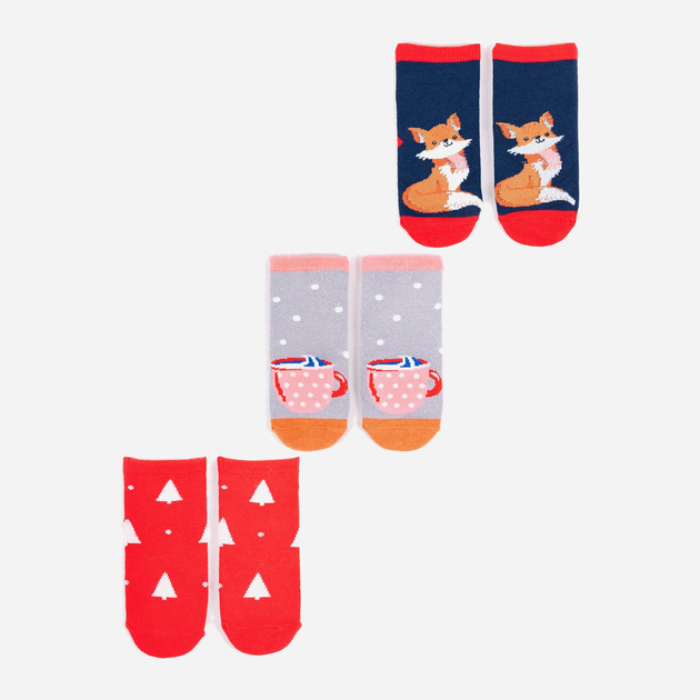 Zestaw skarpetek dla dzieci YOCLUB Children's Christmas 3Pack Socks SKA-X012G-AA00 17-19 3 pary Multicolour (5903999444211) - obraz 1