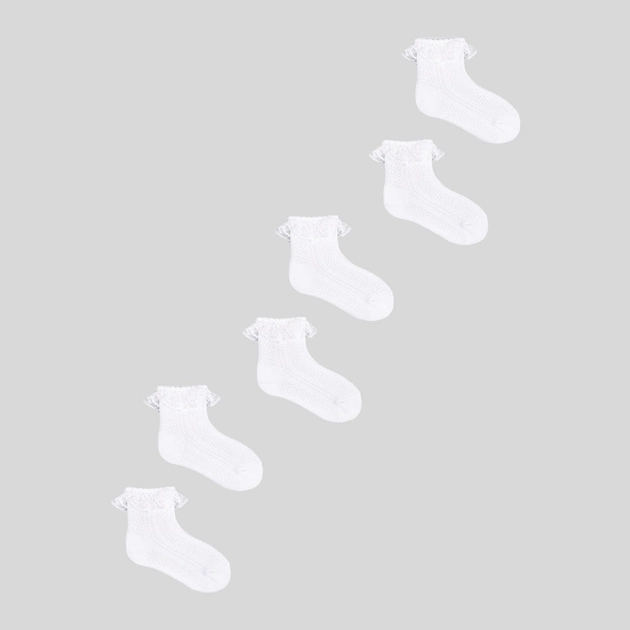 Zestaw skarpetek dla dzieci YOCLUB 3Pack Girl's Socks With Frill SKL-0009G-0100 23-26 3 pary White (5904921620826) - obraz 1