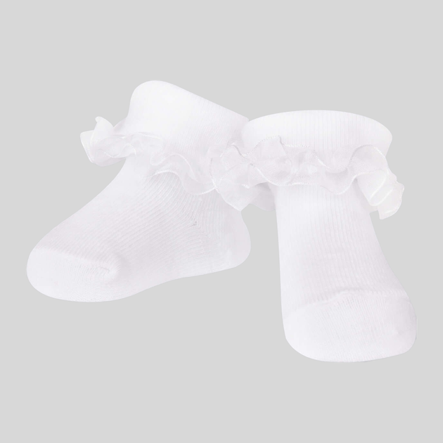 Набір шкарпеток дитячий YOCLUB 3Pack Girl's Ruffle Socks SKA-0119G-010J-002 0-3 3 пари White (5904921627078) - зображення 2