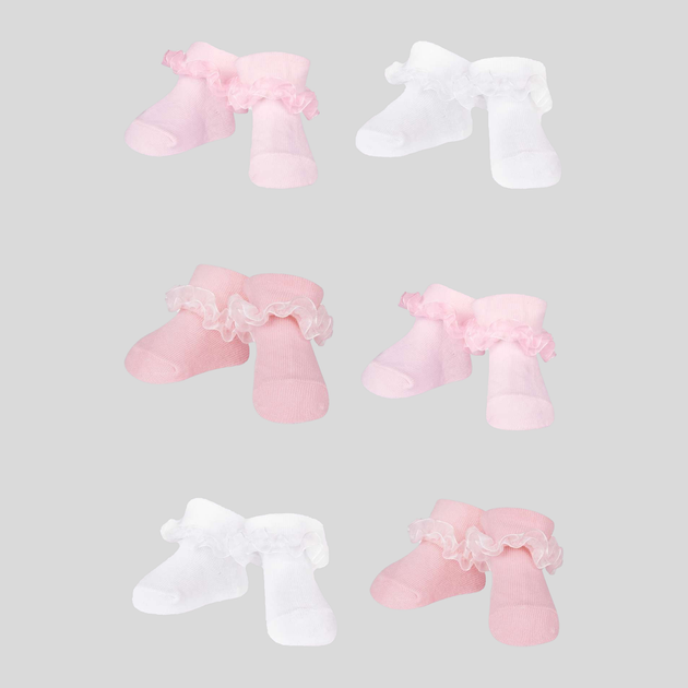 Zestaw skarpetek dla dzieci YOCLUB 6Pack Girl's Ruffle Socks SKA-0119G-AA0J-003 3-6 6 par Multicolour (5904921635387) - obraz 1