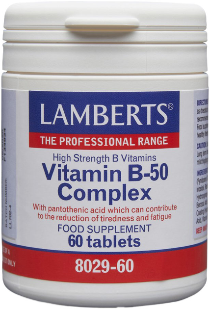 Kompleks witamin Lamberts Vit B 50 Complex 60 tabs (5055148400217) - obraz 1