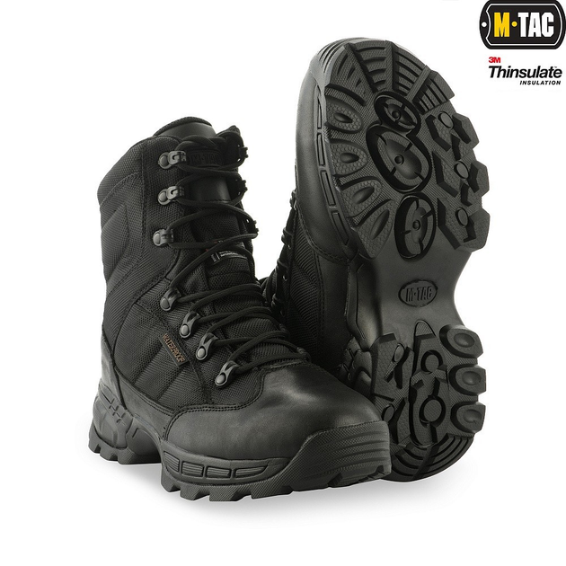 Зимові тактичні черевики непромокаючі M-Tac Thinsulate Black 43 - зображення 1