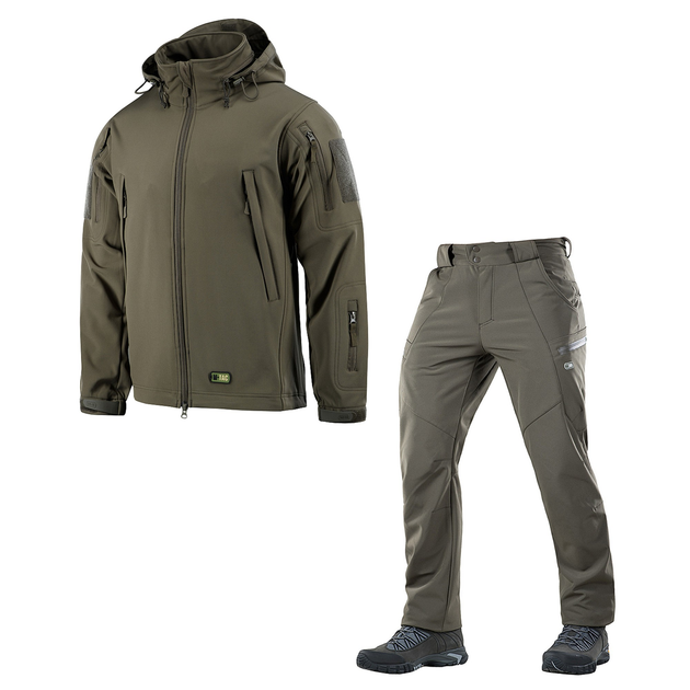 Зимовий тактичний костюм M-Tac куртка + штани Soft Shell Olive 2XL - зображення 1