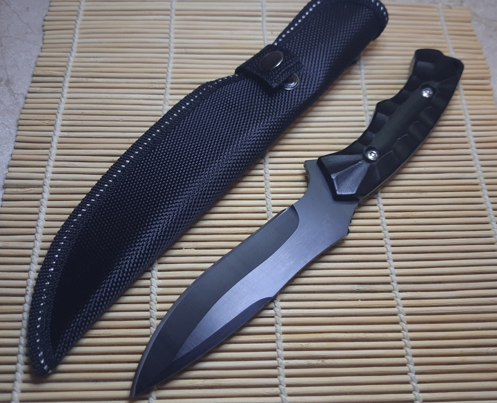 Нож Охотничий OD105 Black толстый клинок, металлическая рукоять - изображение 1