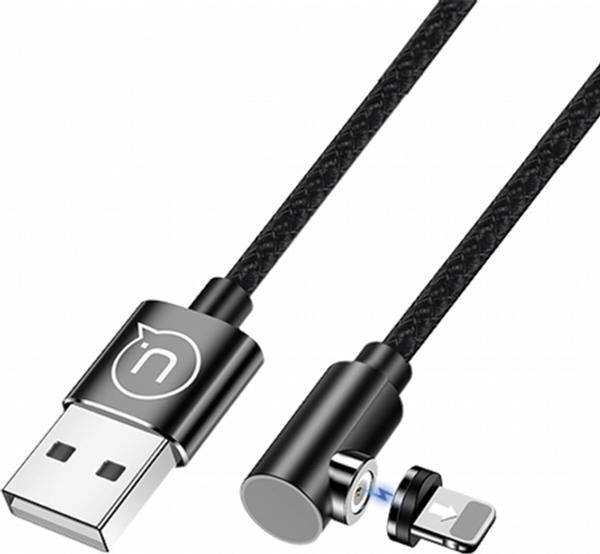 Kabel kątowy magnetyczny Usams U54 USB - Lightning 1 m Czarny (6958444912387) - obraz 1