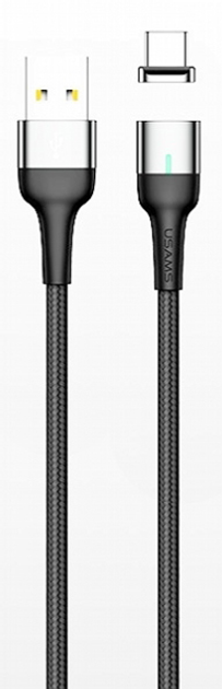 Kabel magnetyczny Usams U28 Fast Charge USB - Type-C 2 A / Type-C 3 A 1 m pleciony Szary (6958444965994) - obraz 1