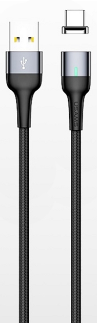 Кабель магнітний Usams U28 Fast Charge USB - Type-C 2 A / Type-C 3 A 1 м плетений Steel (6958444965970) - зображення 1
