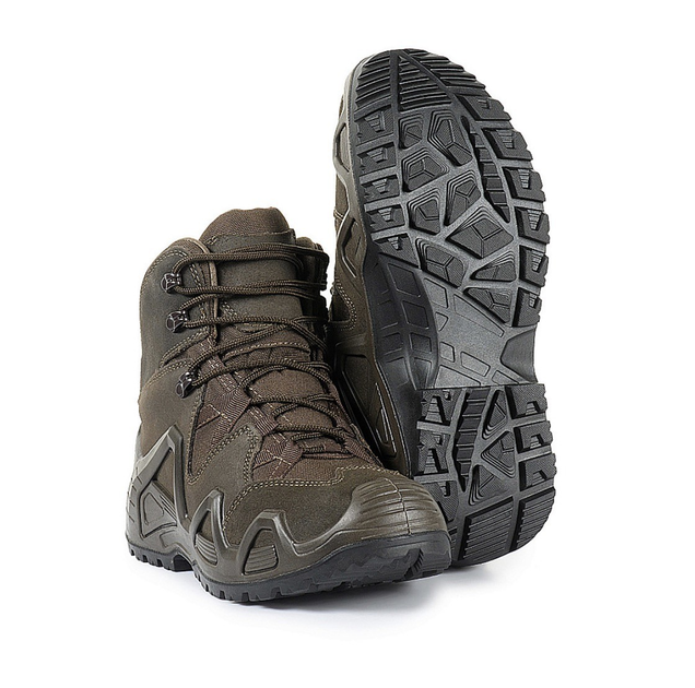 Демисезонные мужские ботинки для туризма и активного отдыха полевые М-Тас Alligator Brown Black 46 на шнуровке с анатомической стелькой водонепроницаемые - изображение 1