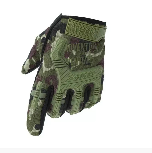 Тактические перчатки Adventure противоскользящие универсальный на липучке Камуфляж (2399252) Kali - изображение 1