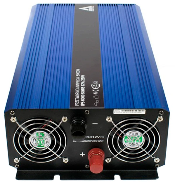 Przetwornica samochodowa AZO Digital IPS-6000S SINUS 6000W ze zmodyfikowaną falą sinusoidalną 12-230V DC-AC (5903332566266) - obraz 4