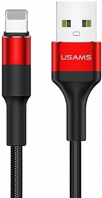 Kabel Usams U5 2 A USB Type-A na Lightning 1.2 m Czerwony (SJ220IP02) (6958444956626) - obraz 1