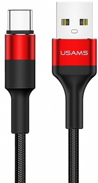 Kabel Usams U5 2 A USB Type-A na USB Type-C 1.2 m Czerwony (SJ221TC02) (6958444956640) - obraz 1