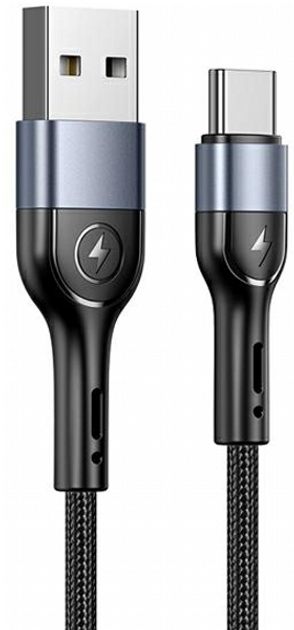 Kabel Usams U55 2 A USB Type-A na USB Type-C 1 m Czarny (SJ449USB01) (6958444912523) - obraz 1