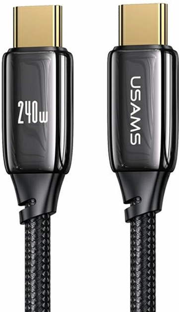 Kabel Usams U82 USB Type-C na USB Type-C 240 W PD 3.1 Fast Charging 1.2 m Czarny (SJ580USB01) (6958444901473) - obraz 1