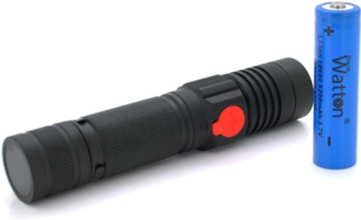Ліхтар ручний Watton WT-601 P50 + 16 SMD COB 2+2 режиму Zoom 18650/2400 ...