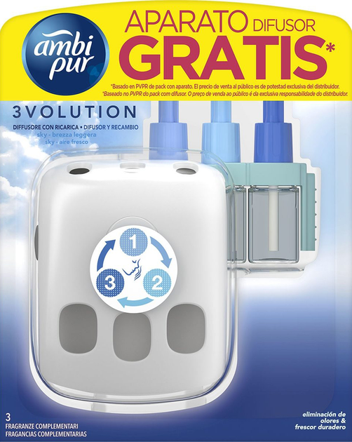 Odświeżacz powietrza Ambi Pur 3volution Sky Brezza Leggera 20 ml (8001090490599) - obraz 1