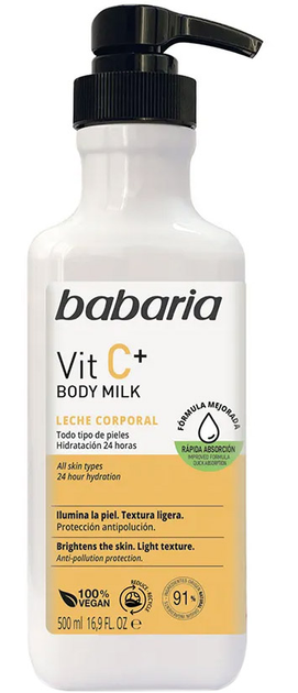 Молочко для тіла Babaria Vitamin C Body Milk 500 мл (8410412130097) - зображення 1