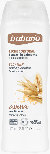 Молочко для тіла Babaria Oats And Sesame Oil Body Milk Normal Skin 400 мл (8410412130134) - зображення 1