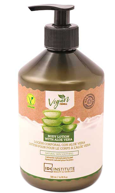 Лосьйон для тіла Idc Institute Vegan Body Lotion Aloe 500 мл (8436591924739) - зображення 1