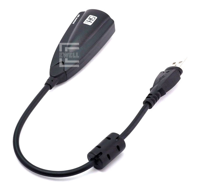 Звуковая карта Ewell USB C-Media 7.1 Channel, black (EW131) - изображение 2
