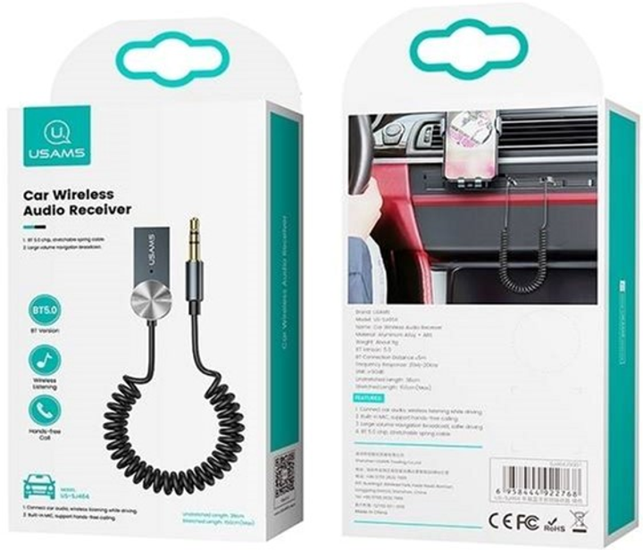 Adapter Usams audio Bluetooth 5.0 USB-AUX Tarnish (6958444922768) - obraz 4