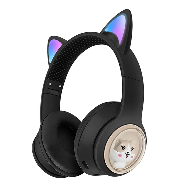 Блютуз наушники AKZ-02 беспроводные наушники вкладыши с ушками "Лиса" Bluetooth 5,3 EDR 2,402-2,480 ГГц Black [Y4R66YEL2-013] - изображение 3
