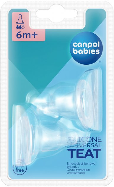 Набір силіконових сосок Середня до пляшечок з вузьким отвором 2 шт EasyStart Canpol babies (5903407181165) - зображення 1
