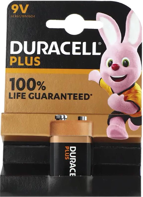 Лужна батарейка Duracell Plus Power 6LR61 MN1604 Pila 9 V (5000394142190) - зображення 1