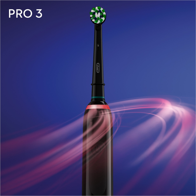 Zestaw elektrycznych szczoteczek Oral-B Pro3 3900 CrossAction Black+White - obraz 4