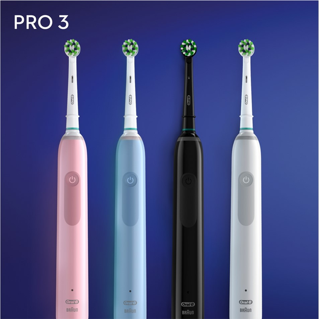 Zestaw elektrycznych szczoteczek Oral-B Pro3 3900 CrossAction Black+White - obraz 6