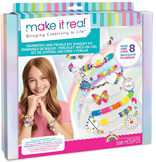 Набор для изготовления браслетов Make It Real бижутерия Rainbows Pearls ...