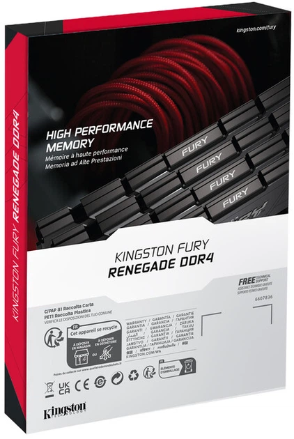 Pamięć RAM Kingston Fury DDR4-3600 65536MB PC4-28800 Zestaw 4 x 16384 Renegade (KF436C16RB12K4/64) - obraz 16